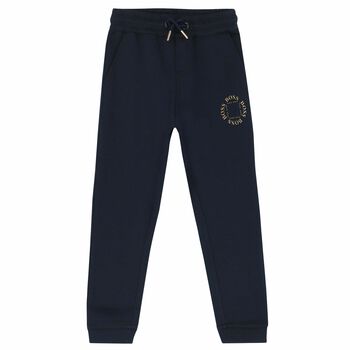 Boys Navy Blue Logo Joggers