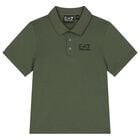 Boys Green Logo Polo Shirt, 8, hi-res