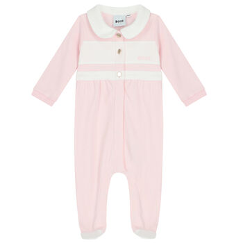 Baby Girls Pink Logo Babygrow