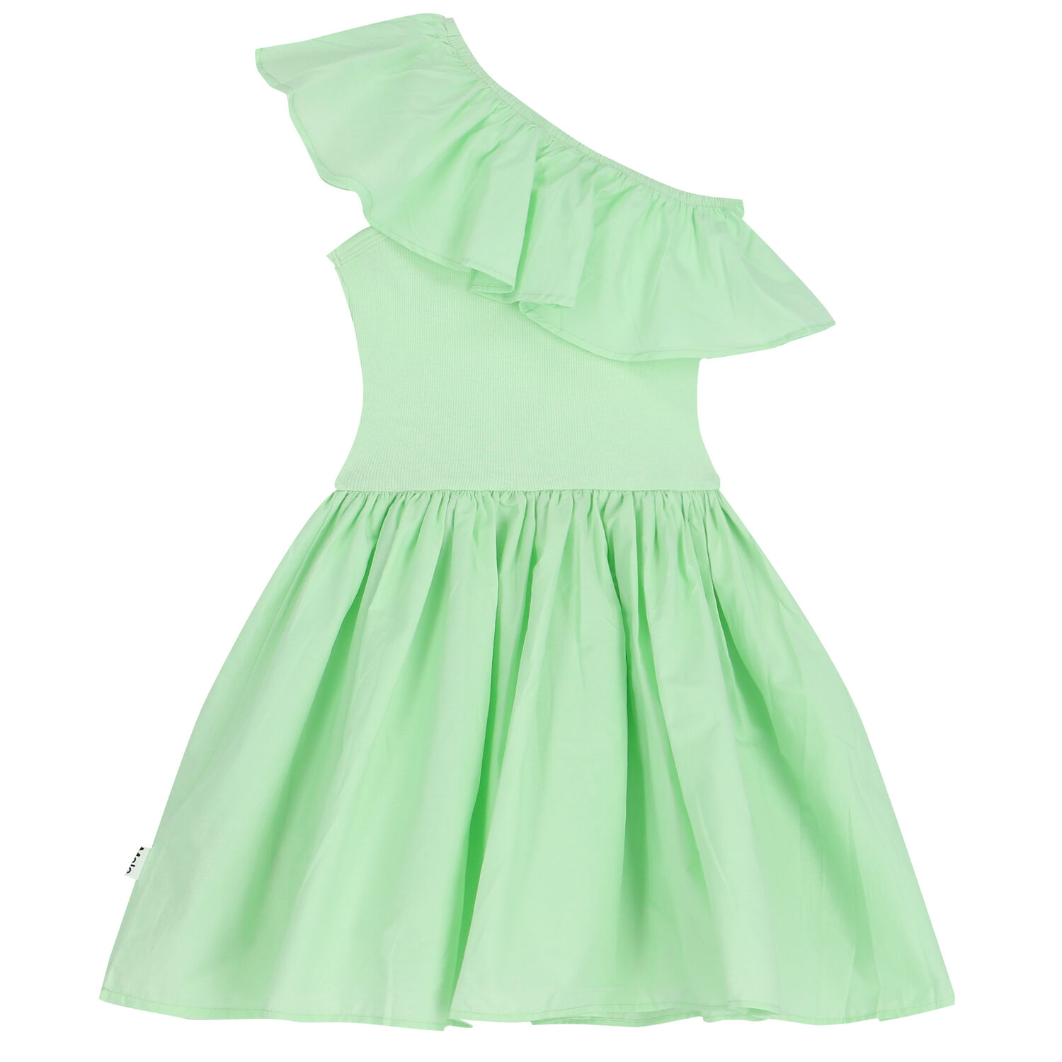Girls Green Ruffle Dress, 3, hi-res