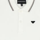 Boys White Logo Polo Shirt , 1, hi-res