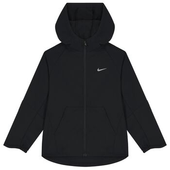 Nike Kids توب أولاد هودي بسحاب بالشعار باللون الأسود, 1 توب أولاد هودي بسحاب بالشعار باللون الأسود