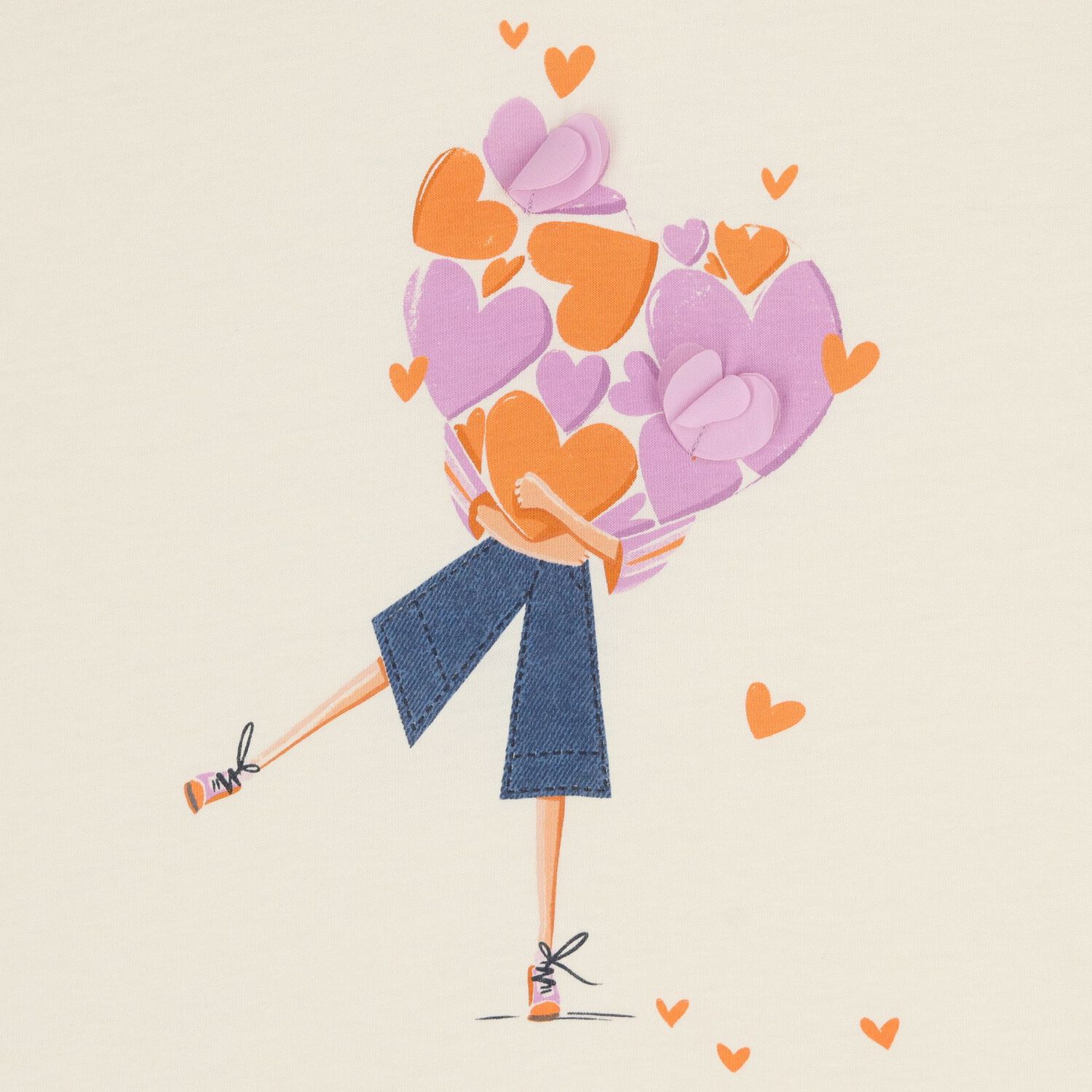 طقم ليغنز للبنات باللون العاجي والبنفسجي, 2, hi-res