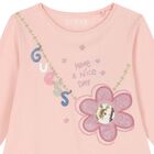 Girls Pink Logo Long Sleeve Top, 1, hi-res