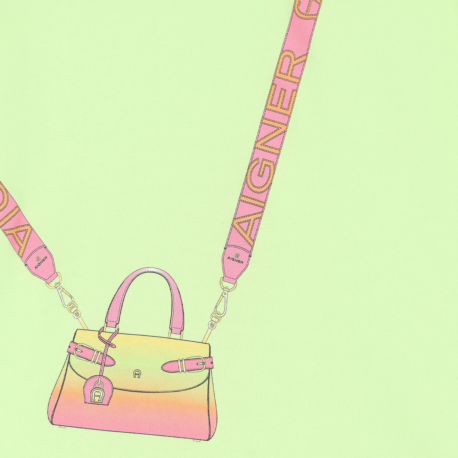 Girls Green Logo Bag Dress, 3, hi-res