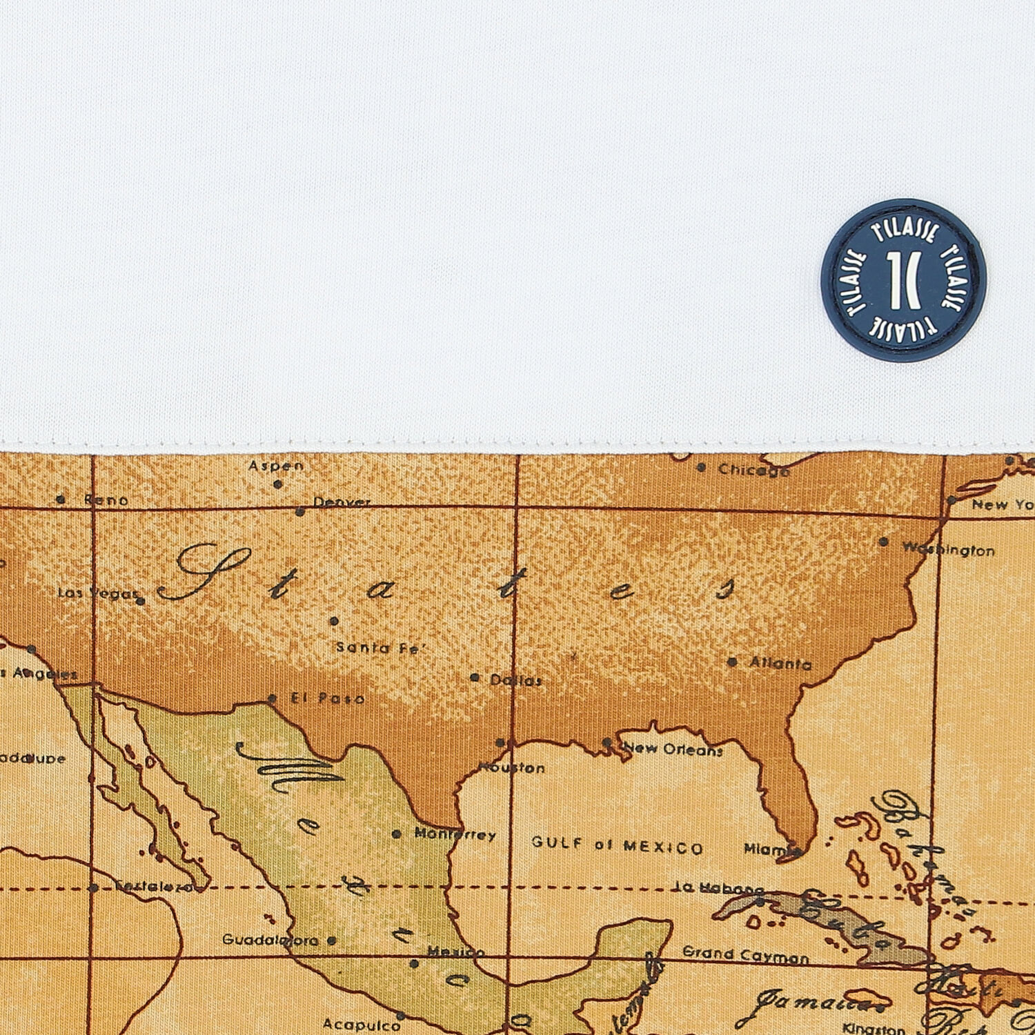 Boys White & Beige Geo Map T-Shirt, 1, hi-res