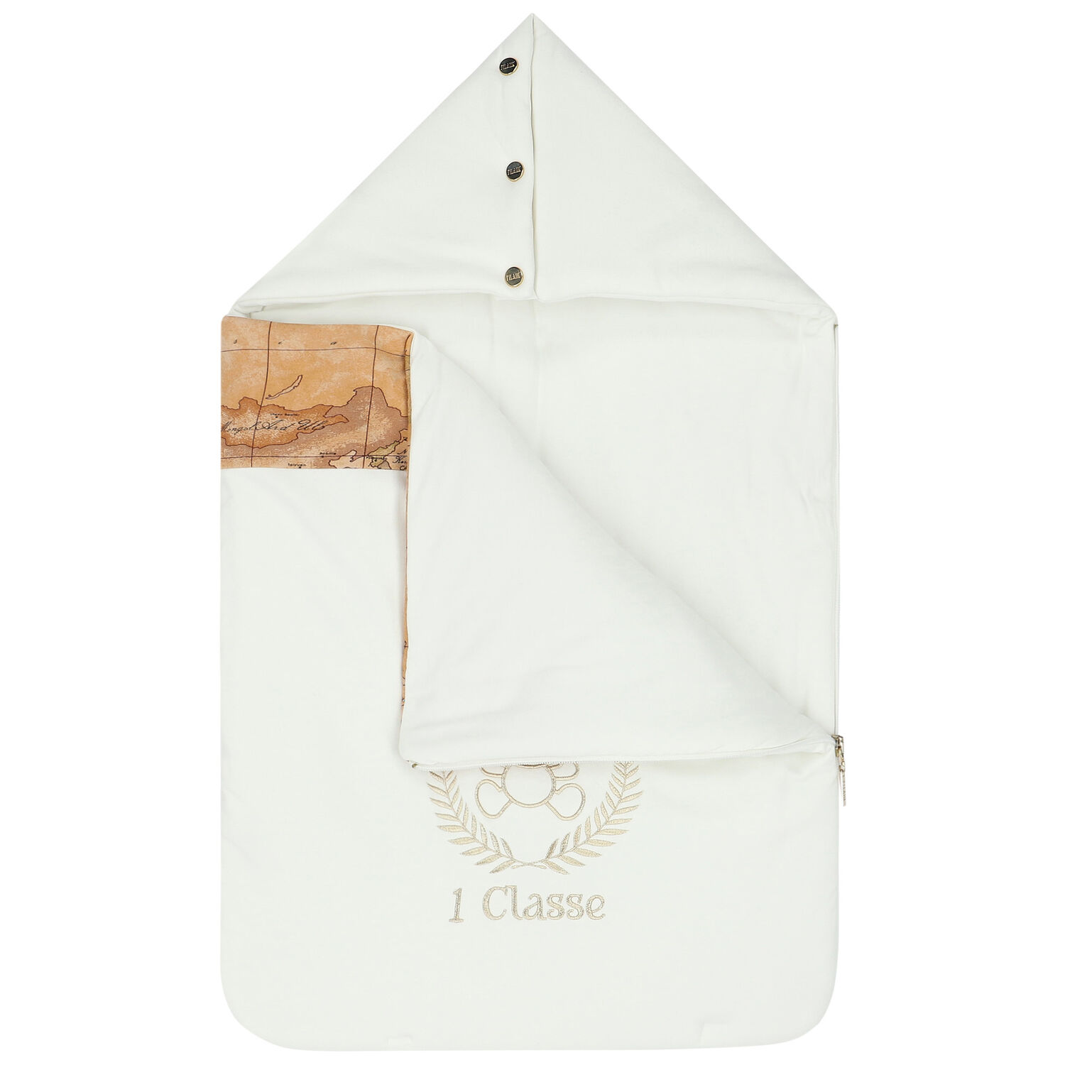 Ivory & Beige Geo Map Baby Nest, 1, hi-res