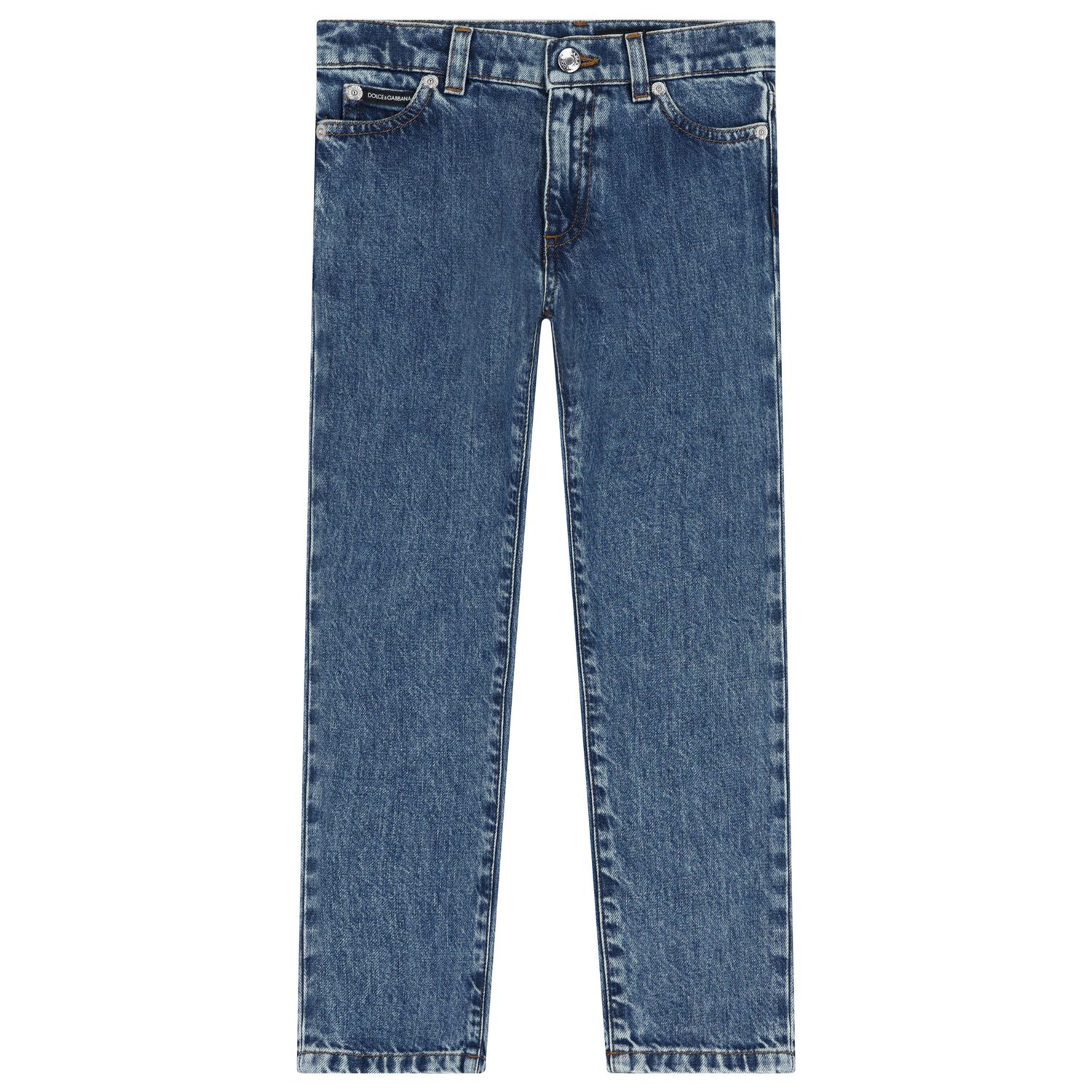 Boys Blue Logo Denim Jeans, 1, hi-res