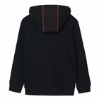 Boys Black Hooded Top, 1, hi-res
