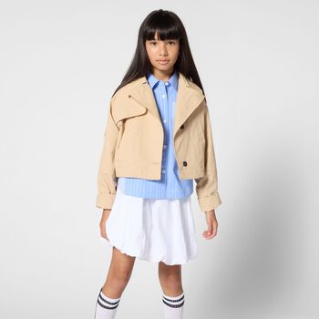 Girls White Logo Skirt