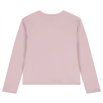 Girls Pink Flower Long Sleeve Top