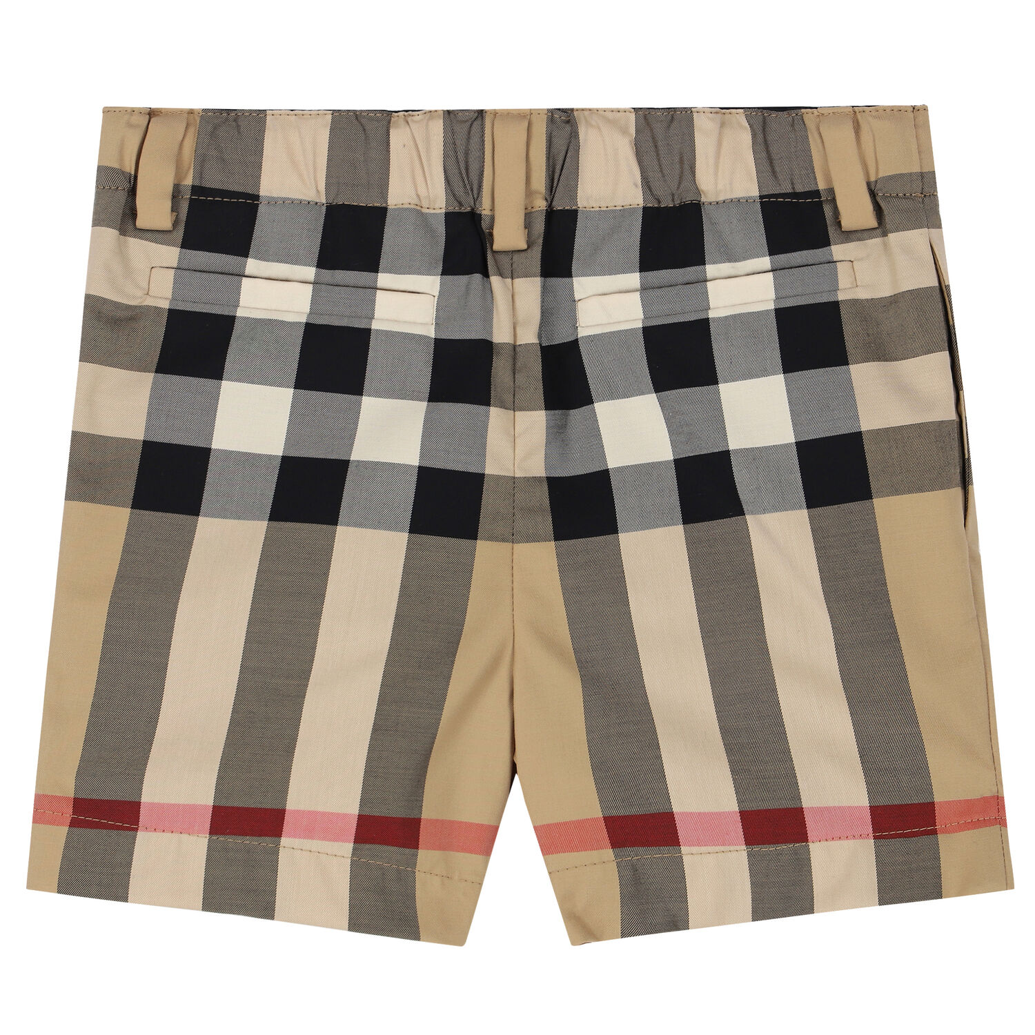 Younger Boys Beige Checkered Shorts, 1, hi-res image number null