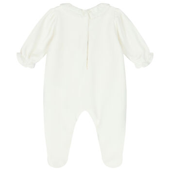 Baby Girls Ivory Lace Babygrow