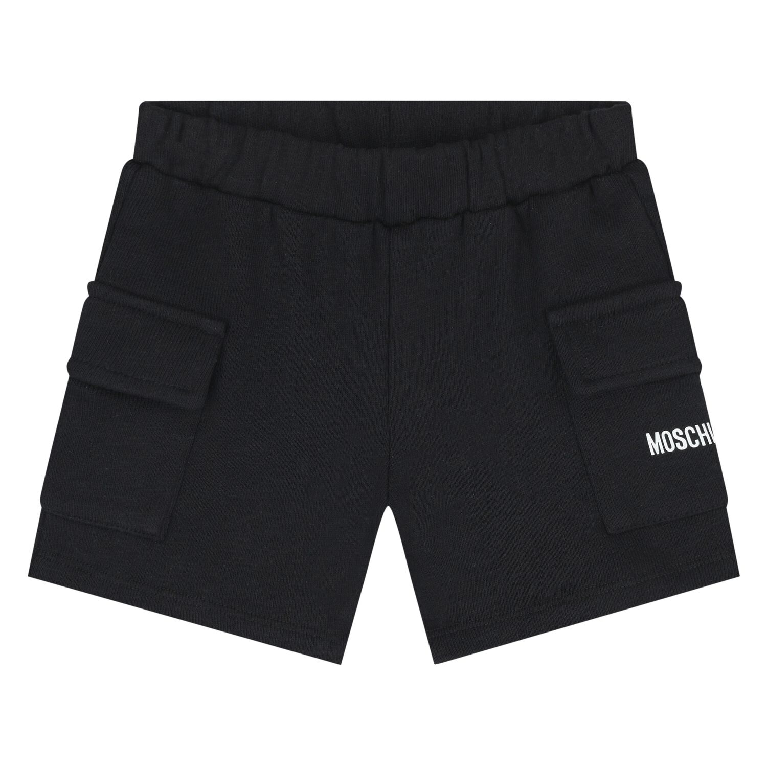 Younger Boys Black Logo Shorts, 1, hi-res