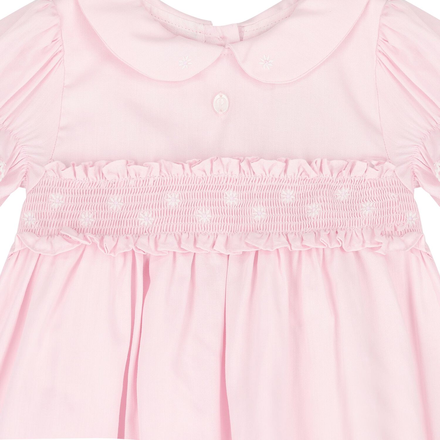 Baby Girls Pink Smocked Ruffled Dress, 1, hi-res image number null