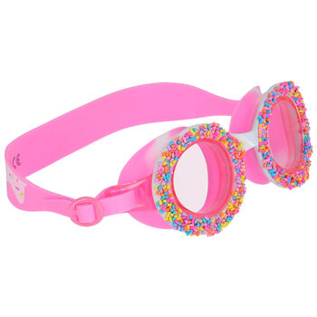 Girls Pink Round Swimming Goggles