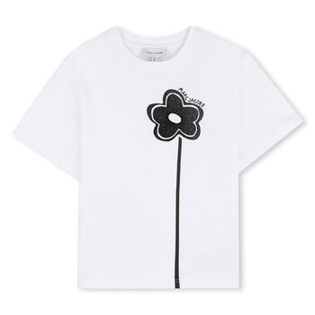 Girls White Logo Flower Flowers