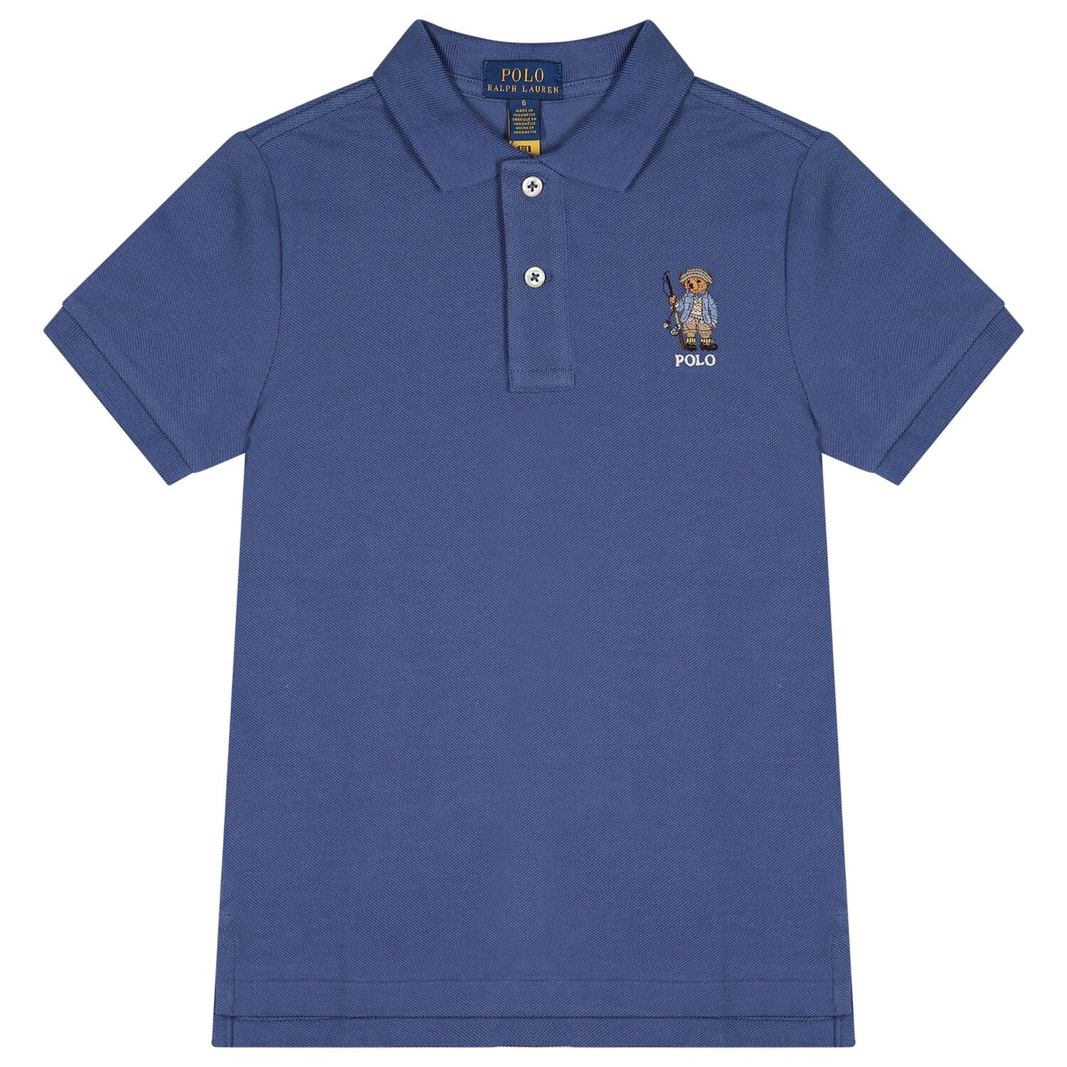 Boys Navy Blue Fishing Polo Bear Polo Shirt, 1, hi-res