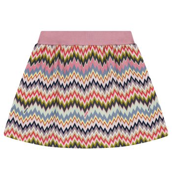Girls Pink Zigzag Skirt