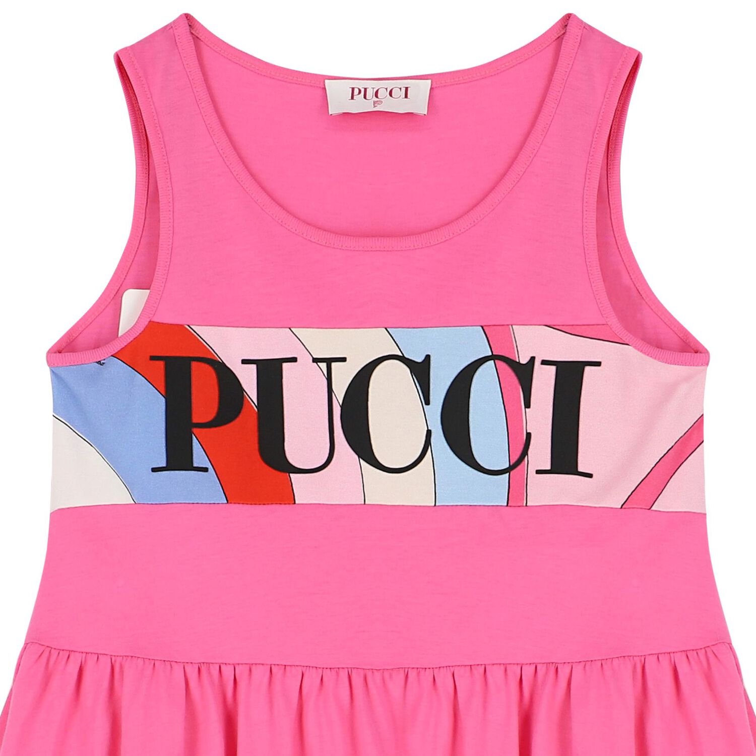 Girls Pink Logo Sleeveless Dress, 2, hi-res image number null