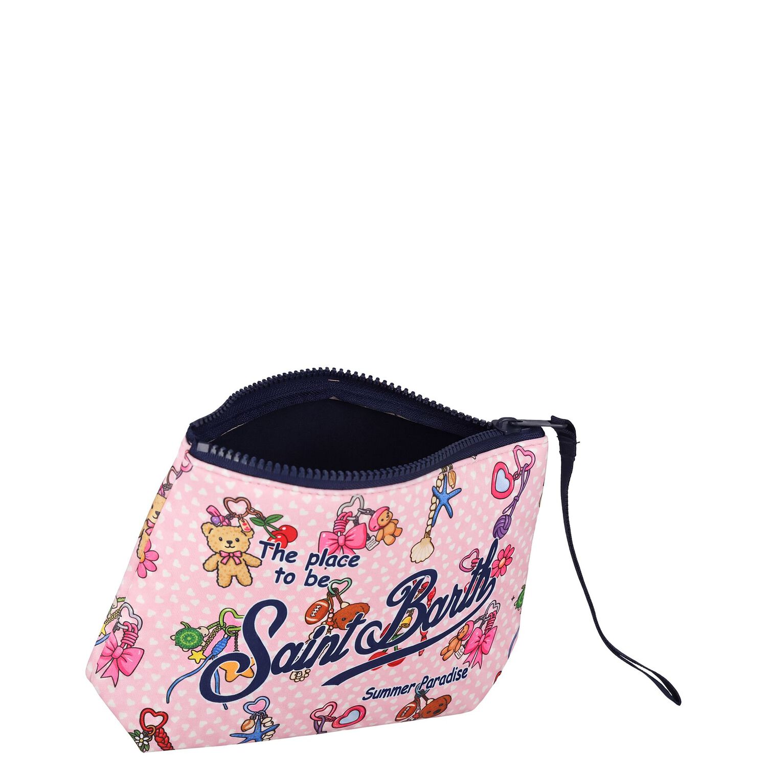 Girls White & Pink Aline Logo Pouch ( 15cm ), 1, hi-res