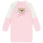 Girls Pink & White Logo Dress, 1, hi-res