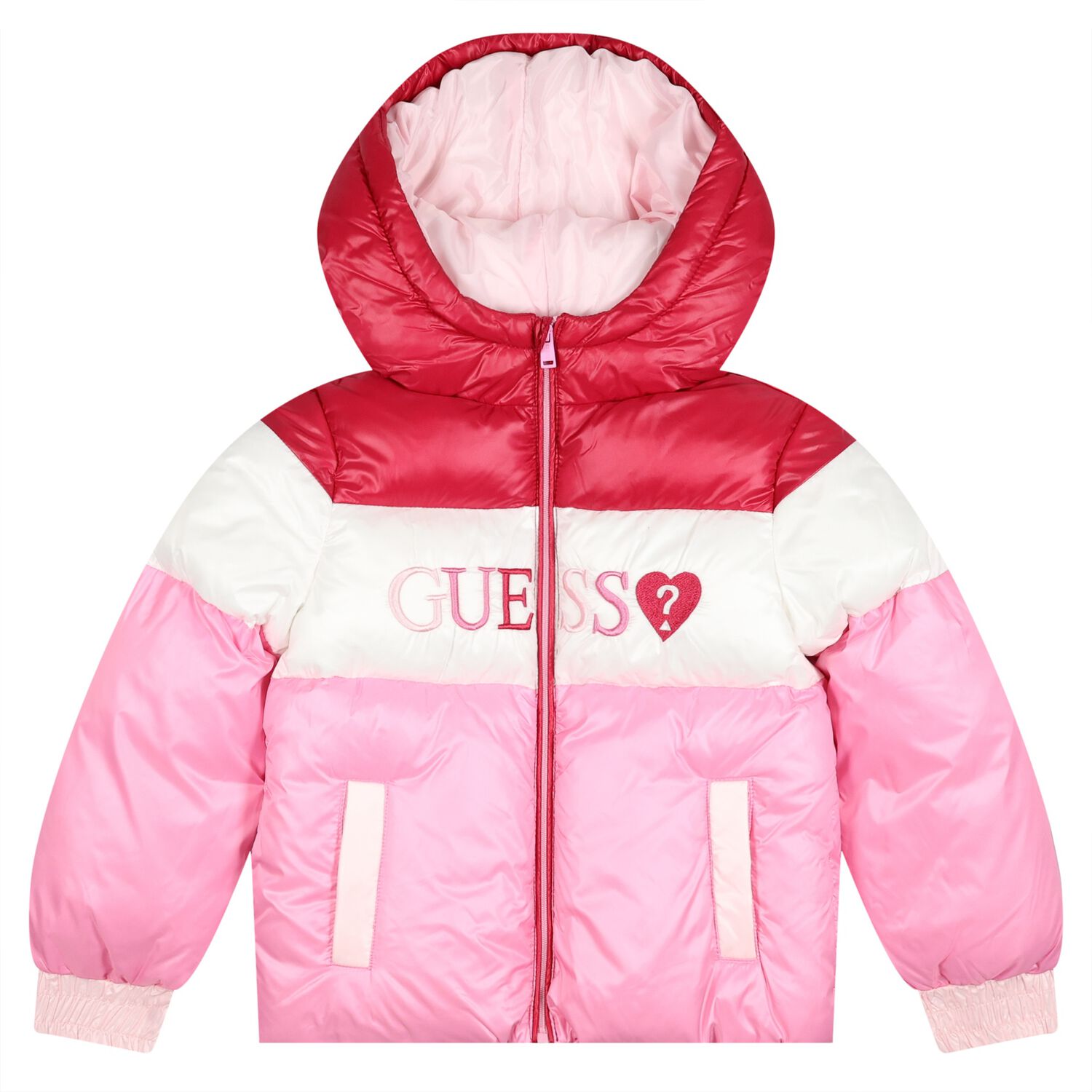 Girls Multi-Coloured Logo Padded Puffer Jacket, 1, hi-res