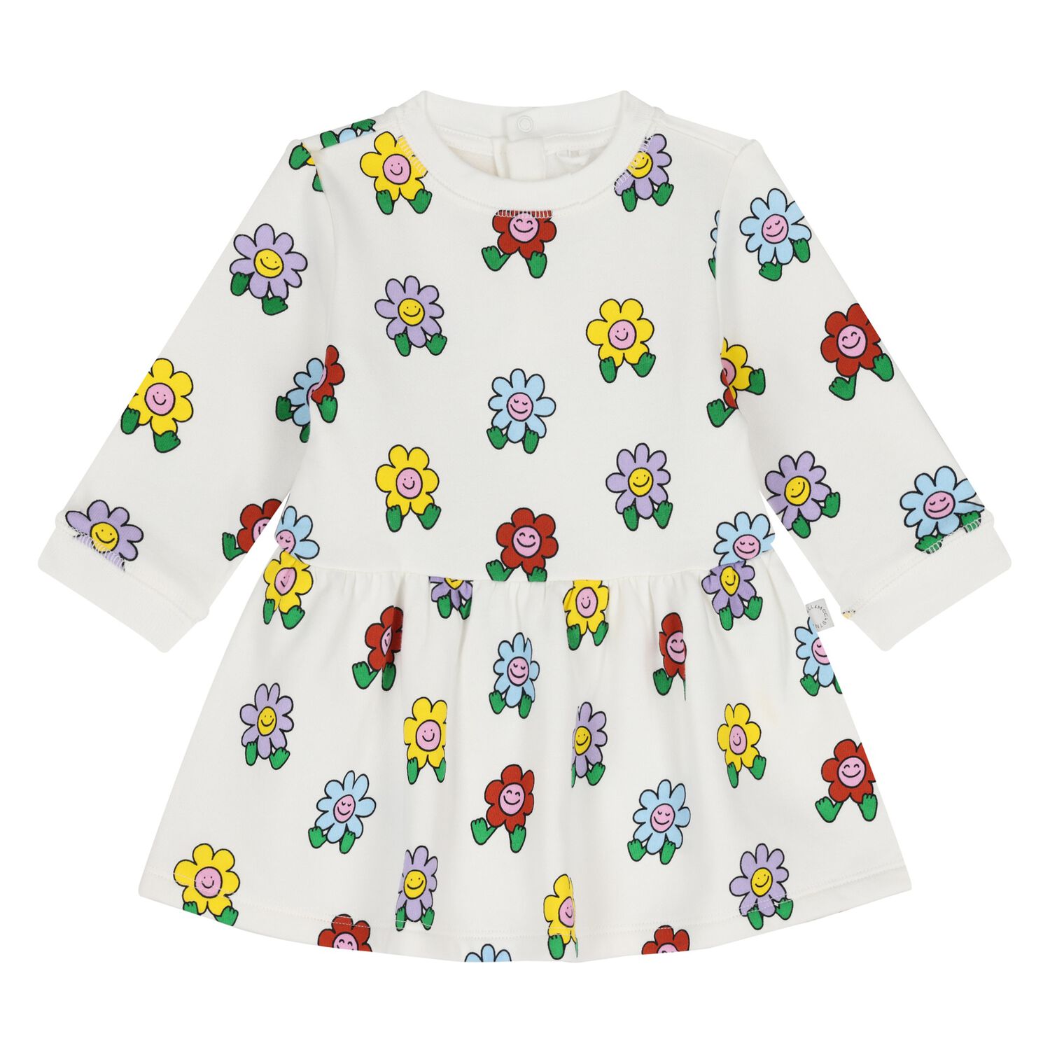 Younger Girls White Flower Dress, 1, hi-res