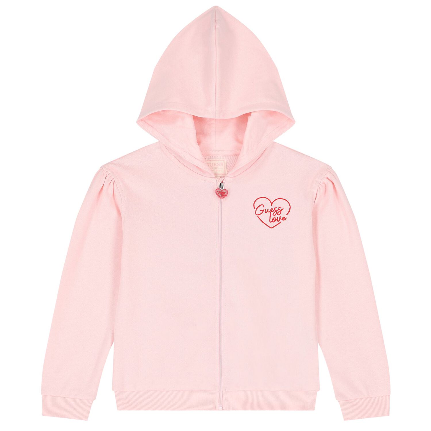 Girls Pink Logo Hooded Zip Up Top, 1, hi-res image number null