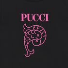 فستان بنات بالشعار باللون الاسود, 1, hi-res