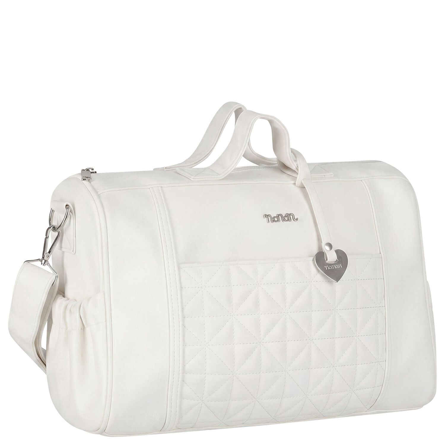Ivory Quilted Baby Changing Bag ( 32cm ), 3, hi-res
