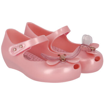 Younger Girls Pink Bugs Jelly Shoes