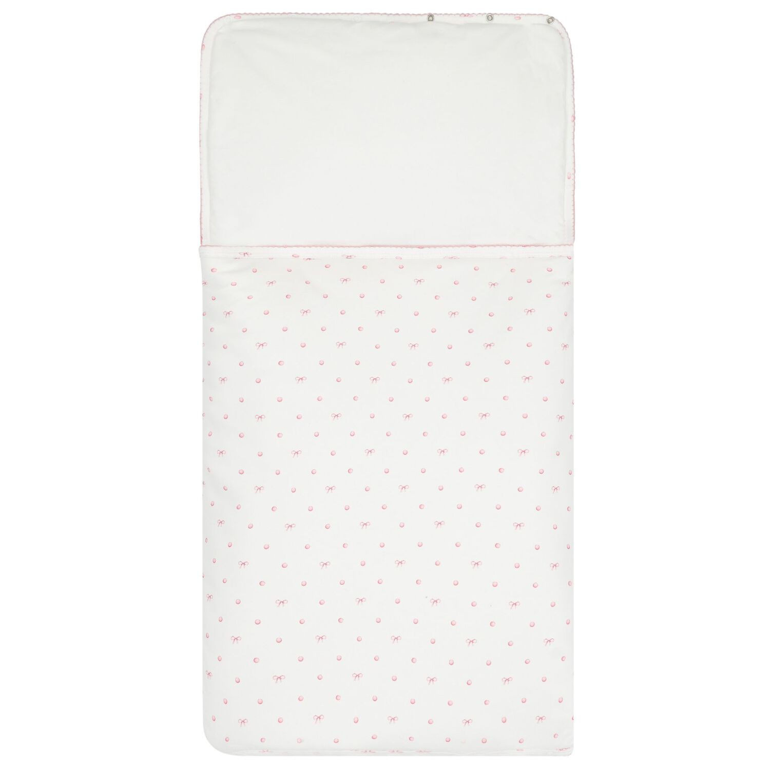 Baby Girls White & Pink Bow Nest, 1, hi-res