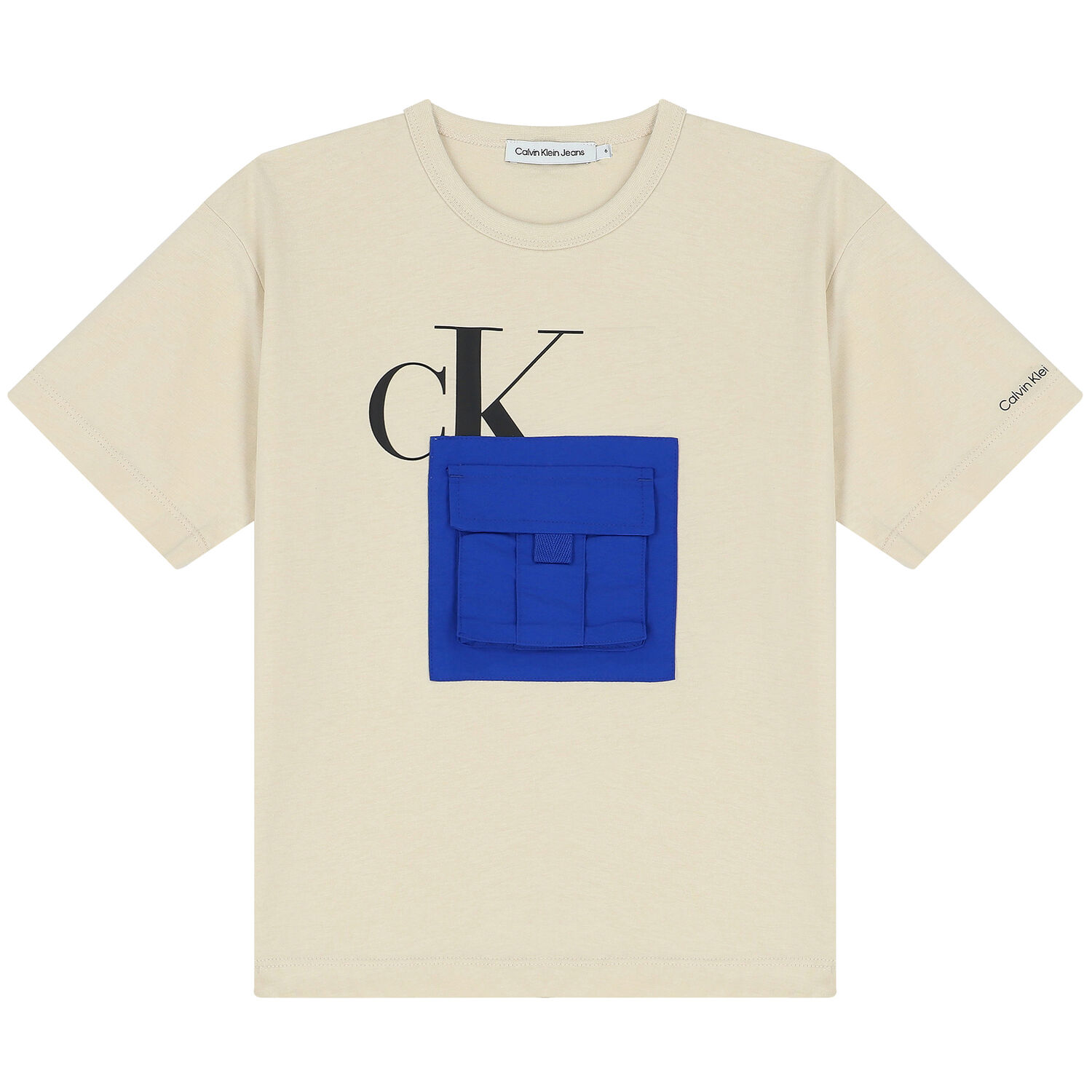 Boys Beige Logo T-Shirt, 1, hi-res