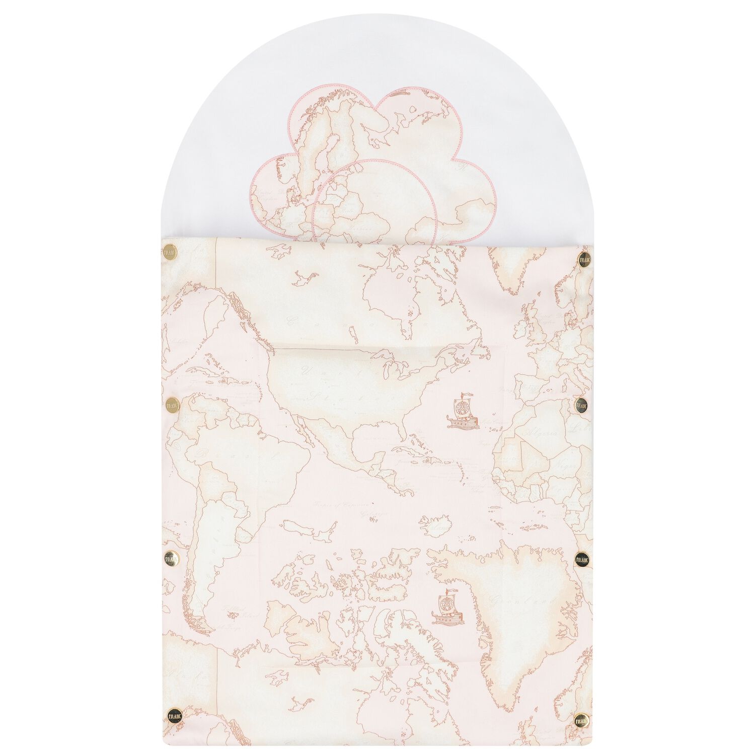 Baby Girls White & Pink Geo Map Baby Nest, 1, hi-res image number null