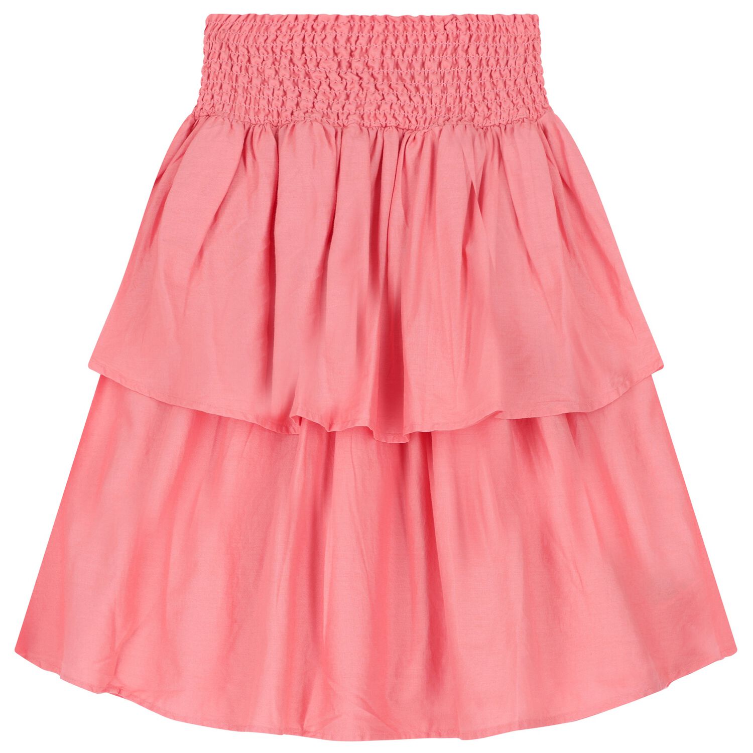 Girls Coral Tiered Cotton Skirt, 1, hi-res image number null