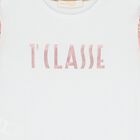 Girls White & Pink Geo Map Dress, 1, hi-res