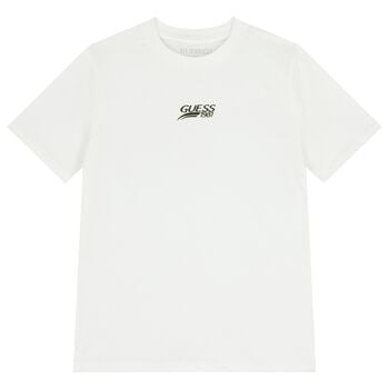 تيشيرت اولاد بالشعار باللون الابيض 