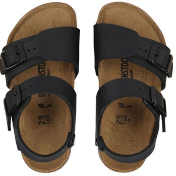 Younger Black Faux Leather Sandals