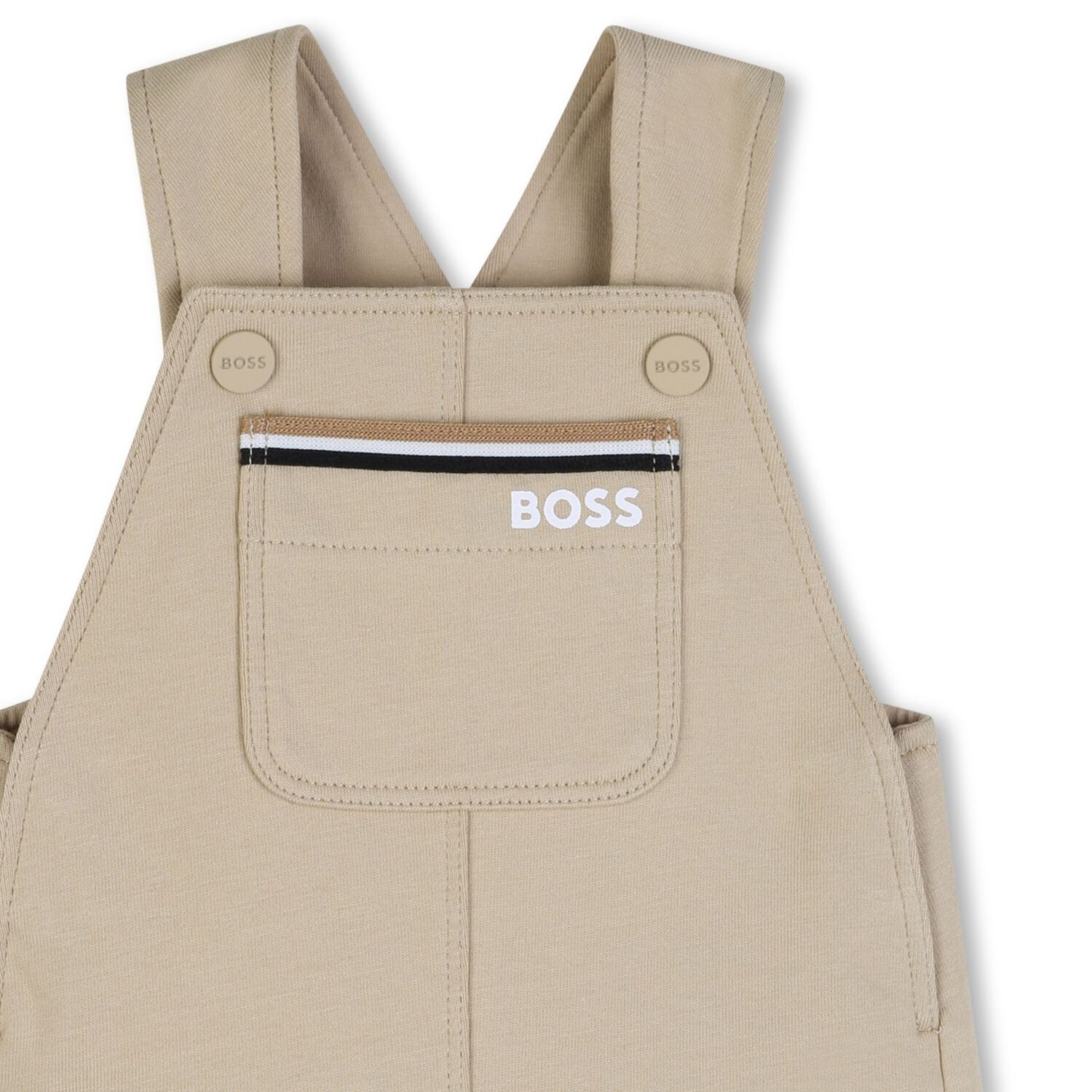 Baby Boys Beige Dungaree, 1, hi-res