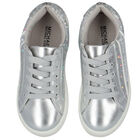 Girls Silver Logo Trainers, 1, hi-res