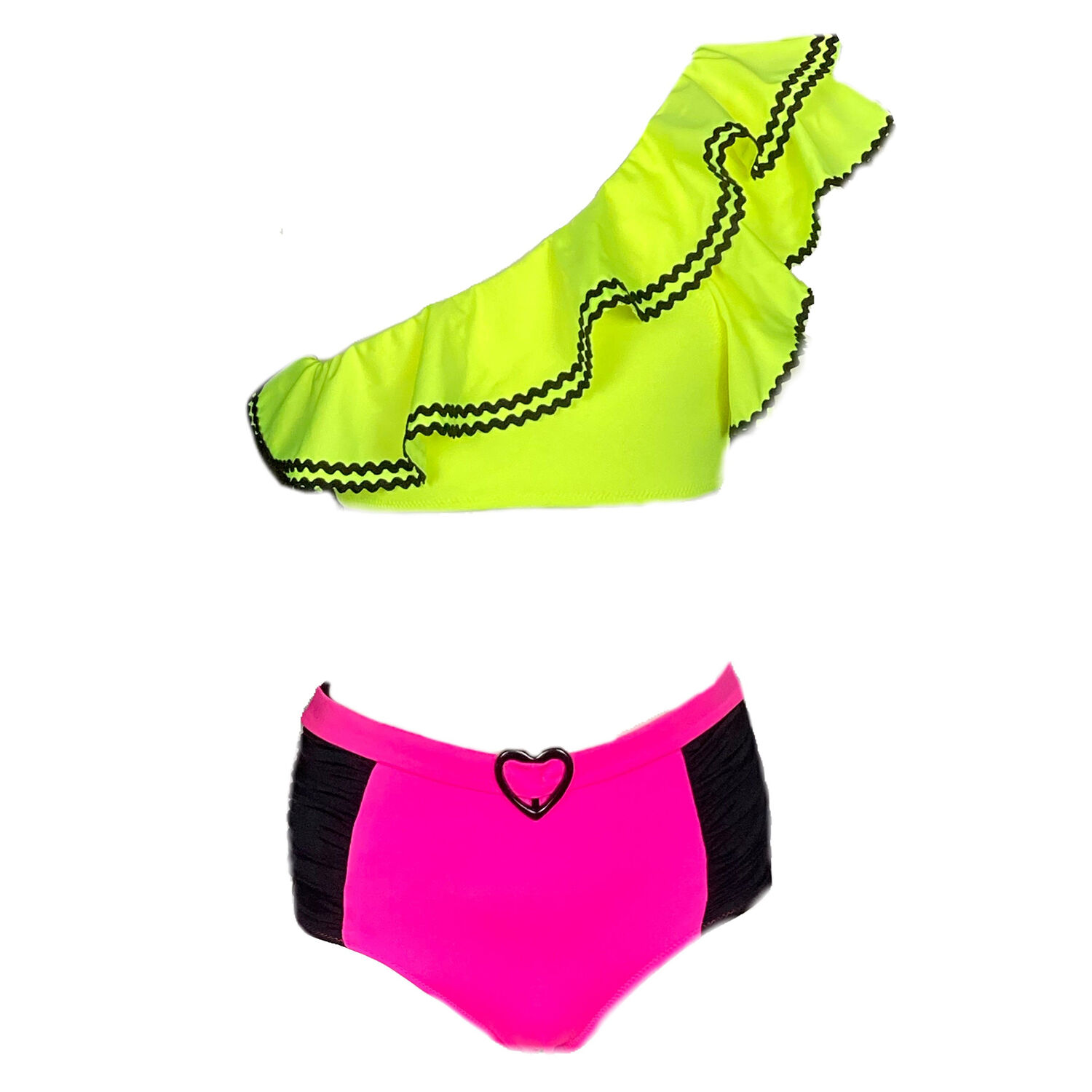 Girls Pink & Yellow Bikini, 1, hi-res image number null