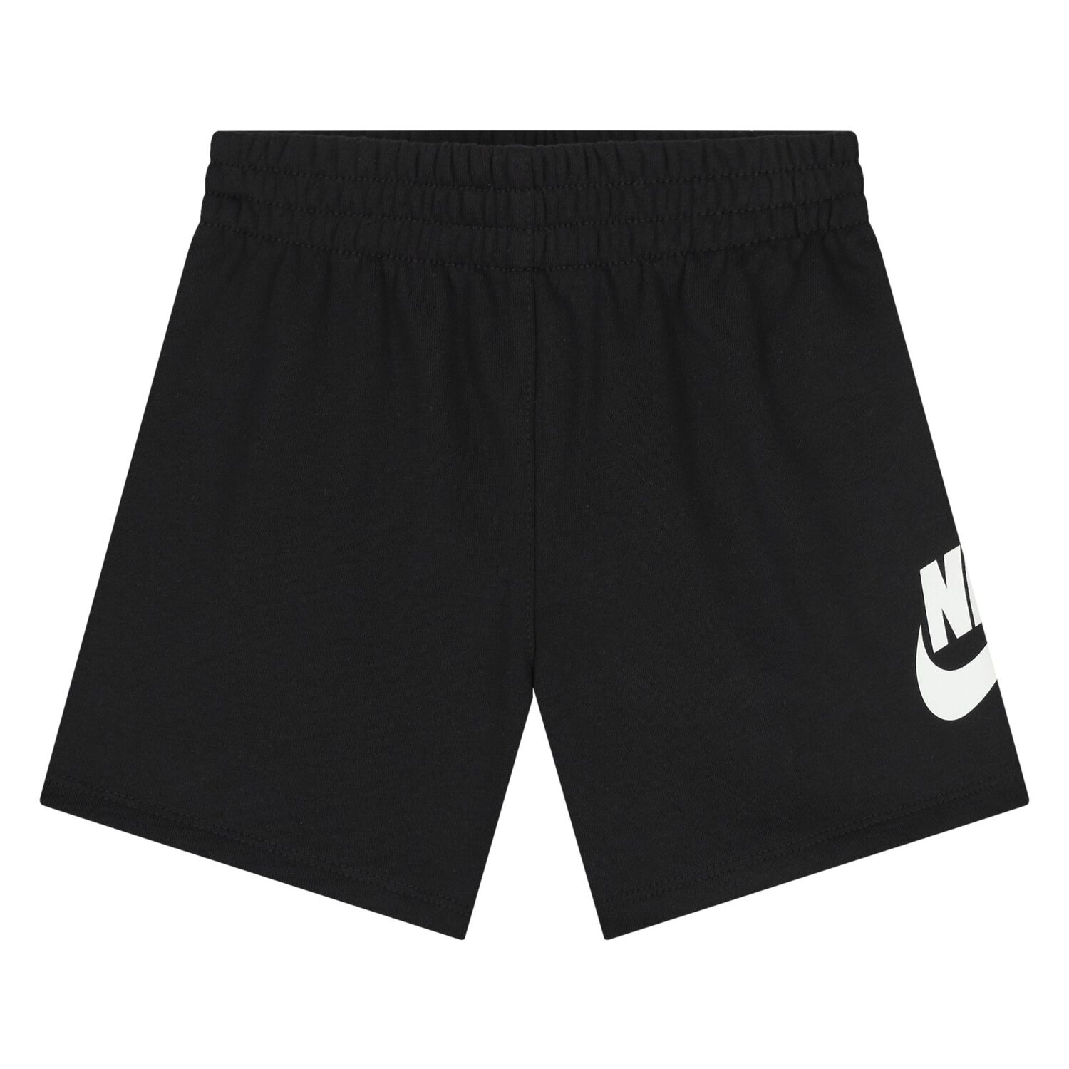 Younger Boys White & Black Logo Shorts Set, 1, hi-res