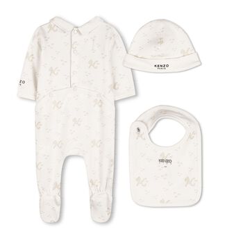 Ivory Tiger Logo Babygrow Gift Set
