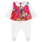 Baby Girls White & Pink Orchidee Babygrow Gift Set, 1, hi-res