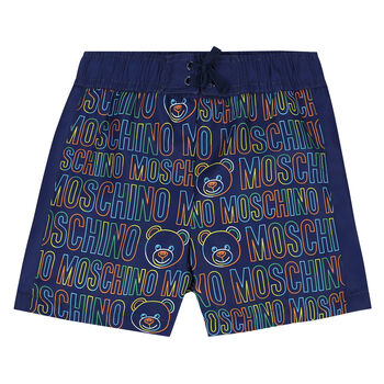 Boys Navy Logo Swim Shorts