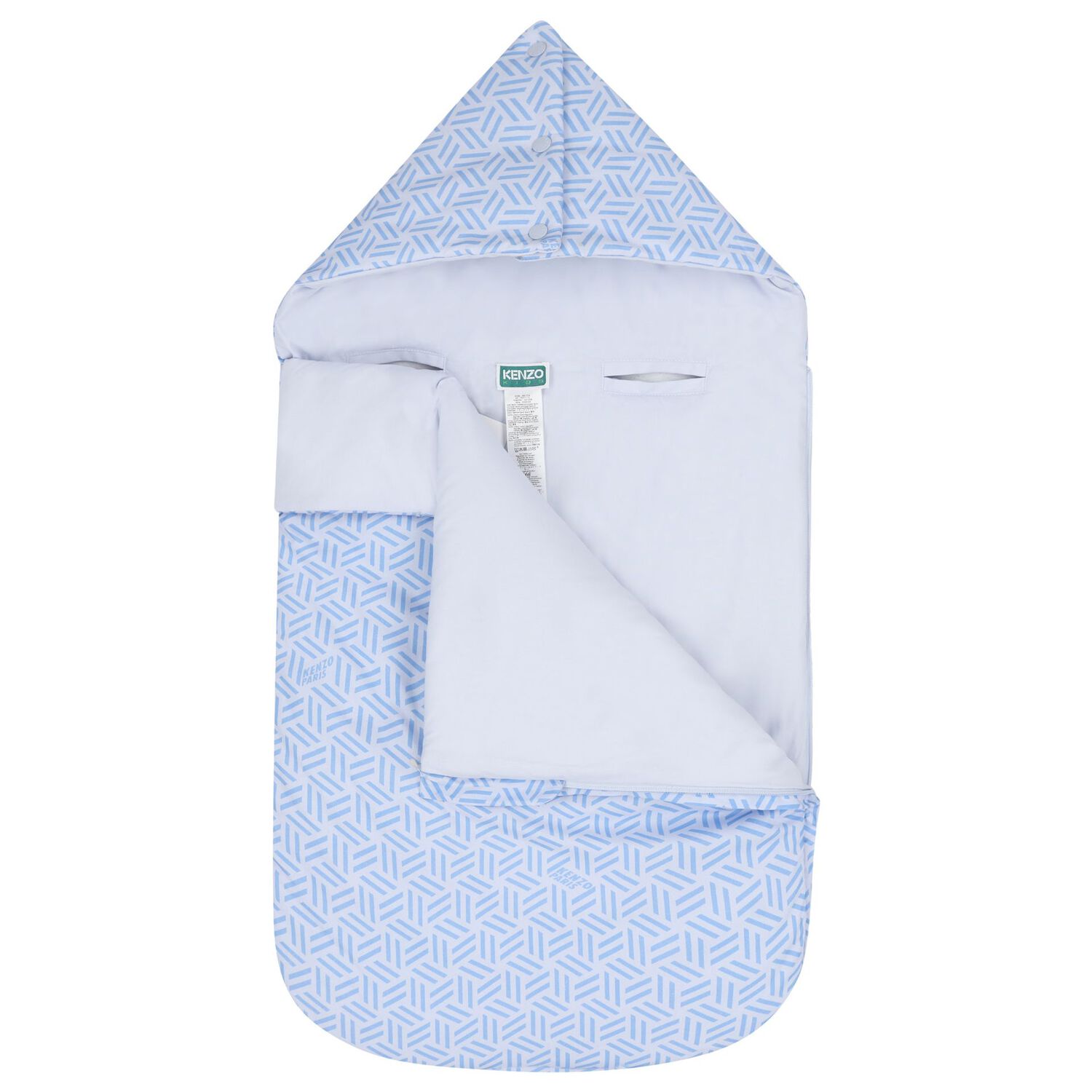 Baby Boys Blue Geometric Reversible Nest, 2, hi-res