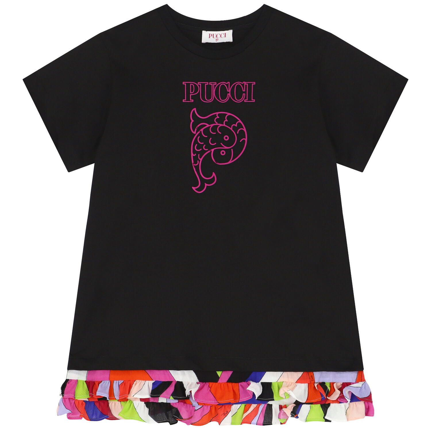 فستان بالشعار باللون الأسود, 2, hi-res