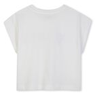 Girls White Logo T-Shirt, 1, hi-res