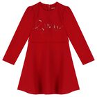 Girls Red Logo Dress , 1, hi-res